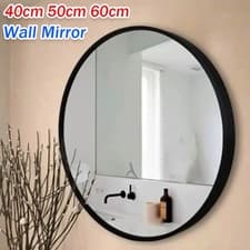 Image of Large Round Wall Mirror Bathroom Bedroom Makeup Dressing Circle Mirror 40/60CM