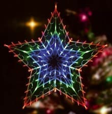 Image of Xmas Christmas Star Snowflake Lights Silhouette Light Decoration Indoor Window