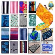 Image of Large Beach Towel Jumbo Bath Sheet Travel Sports Camping Lightweight Bath Towels