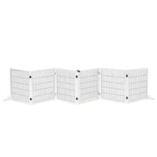 Image of PawHut Freestanding Pet Dog Gate 6 Panel Foldable Wooden Playpen 432cm Long