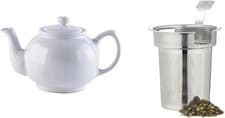 Image of Price & Kensington 6 Cup Teapot & Filter Set White 1100ml Stoneware Teapot Set