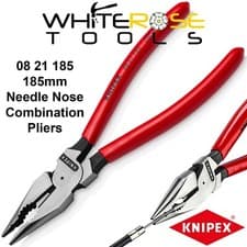 Image of Knipex Needle Nose Combination Pliers 185mm Grips Pointed Jaws 08 21 185