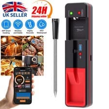 Image of Meat Thermometer Wireless 360Ft Range Bluetooth Smart APP Charging Dock
