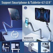 Image of Desktop Phone Tablet Stand Adjustable Rotating 360° Arm