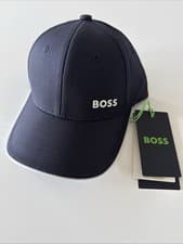 Image of Brand New Hugo Boss Navy Blue Logo Baseball Cap/Hat Adjustable One Size
