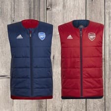 Image of Arsenal x TFL Reversible Gilet Padded Jacket 2021/22 Adidas Bodywarmer - Small