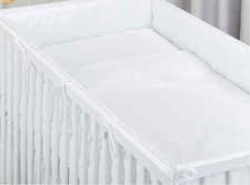 Image of 2  or 4 PC BEDDING SET FOR CRIB PRAM COT BED PLAIN COLOURS  pink blue grey white