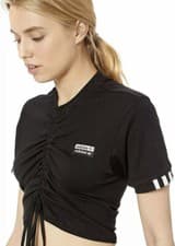 Image of Women's adidas Originals Rouged T Shirt Tee Black  UK12, 14, 16, 18 ED5819