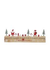 Image of 45cm Wooden Advent Calendar Red Merry Christmas Santa Scene Christmas Countdown