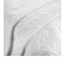 Image of Serene - White Leaf Embossed Bedspread (230cm X 200cm) Soft Touch Microfibre uk