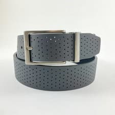 Image of NIKE GOLF MEN'S PERFORATED REVERSIBLE BELT SIZE: 36 (FITS W34) GREY/BLACK 20186