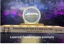 Image of Free Spotify Engraving Chakra Galaxy Spheres Night Lamp with Wooden LED Base