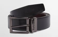 Image of Barbour Westdale Reversible Leather Belt BlACK/ BROWN UK L. 39- 44 CM RRP 44.95