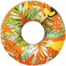 Image of Large Swimming Ring Tropical Jungle Animal Summer Swim Pool Inflatable Beach