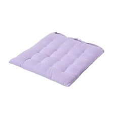 Image of Mauve Plain Seat Pad with Button Straps 100% Cotton 40 x 40 cm Washable At Home