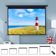 Image of Electric Motorised / Manual Pull-Down Projector Screen 72-120in Home Cinema 4:3