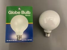 Image of 100 Watt Large Decor Globe Opal Light Bulb Lamp 95mm - ES E27 - Dimmable - Warm