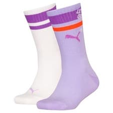 Image of PUMA Kids Sports Crew Socks Girls Childrens Womens (2 Pair Pack) Heritage Stripe