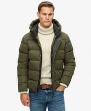 Image of Superdry Mens Hooded Microfibre Sport Puffer Jacket