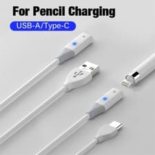 Image of USB A/Type C to Apple Pencil 1st Generation Charger Adapter Charging Cable 3 ft