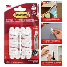 Image of 3M Command Clear/White Mini Plastic Damage Free Self-Adhesive Hanging Hooks