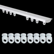 Image of DISCREET WHITE PLASTIC WINDOW CURTAIN TRACK RUNNER GLIDERS HOOKS