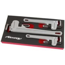 Image of 3pc Aluminium Ultralight Stillson Adjustable Pipe Wrench Set 10" 12" 18" Plumber