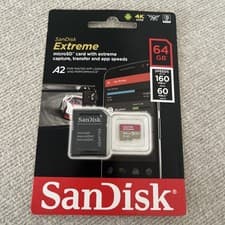 Image of Brand New Sealed Unused SanDisk Extreme microSD Card 4K UHD A2 64GB 160 MB/s