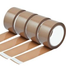 Image of STRONG BROWN PARCEL PACKING PACKAGING TAPE ROLLS CARTON SEALING 48MM X 66M