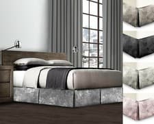 Image of Crushed Velvet Platform Valance Divan Base Valance Sheet Velvet Cover Wrap