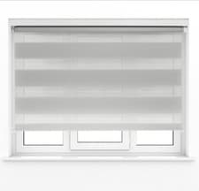 Image of Day and Night Roller Blinds Zebra Effect - Black Grey White Cream