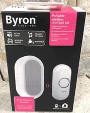 Image of 50% off Byron DBY-23561BS 200m Portable Wireless Doorbell Melody Options RRP £16