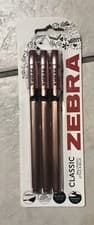 Image of Zebra Classic Rose Gold Ballpoint Pens Black Ink Set Of 3