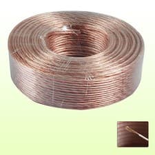 Image of Speaker Cable 20m 2 x 4 mm 12 AWG transparent Copper Clad Audio Wire