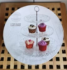 Image of Next Dine 3 Tier Glass Cake Stand