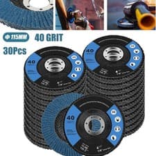 Image of 30x Flap Grinding Sanding Discs 115mmx22mm Angle Wheels Cutting Discs 40 Grit