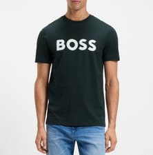 Image of Genuine HUGO BOSS Cotton jersey T-shirt Dark Blue size L
