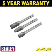 Image of Sealey Tungsten Carbide Rotary Burr Set 3pc Ripper/Coarse SDBCK3
