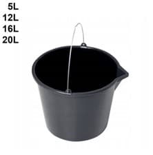 Image of Plastic Bucket Black Heavy Duty Standard Builders Equestrian Various sizes