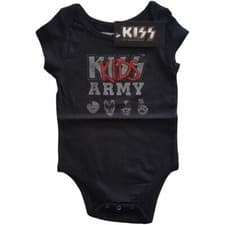 Image of Official Kiss Kids Army Black Babygrow Bodysuit Kiss Army Romper Suit