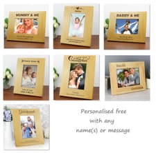 Image of Personalised Engraved Oak Finish 6x4 4x6 Photo Picture Frame Keepsake Gift Wood