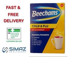 Image of Beechams Cold & Flu 5 Hot Blackcurrant Sachets headache fever aches pains