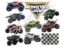 Image of Monster Jam Edible Icing Sheet A4 Cake Toppers