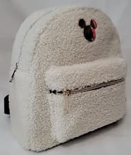 Image of Disney Mickey Mouse Faux Sherpa Fleece Mini Backpack White Dome Travel Pack