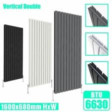 Image of Vertical Designer Radiator Oval Column Flat Panel Tall Upright Heating Rads UK