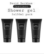 Image of 3x David Beckham Instinct Shower Gel For Mens 3x150ml Pack Free Delivery