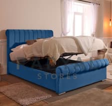 Image of MARSEILLES OTTOMAN STORAGE BED PANEL PLUSH VELVET UPHOLSTERED BED FRAME