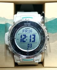 Image of CASIO PRO TREK PRW-35-7JF Climber Triple Sensor Digital Solar Atomic White Watch