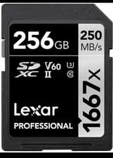 Image of Lexar Professional SD 1667x Memory Card SDXC 64 128 256 GB Class 10