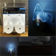 Image of DAEWOO Pack of 2 Plug-In Automatic Night Lights BNIP Babies, Children, Elderly